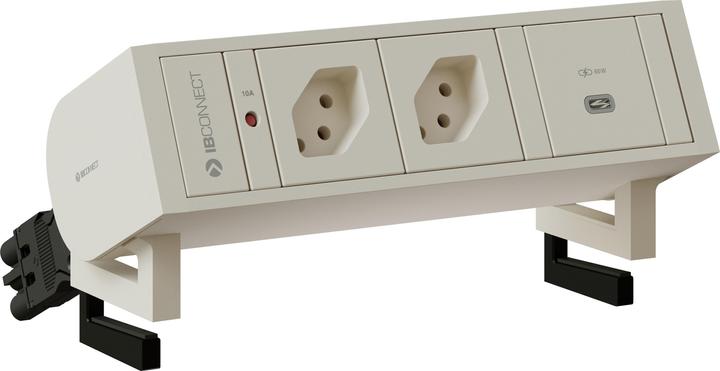 IB Connect Prise SUPRA blanche 2x type 13 1x USB-C 60W (2 x, USB-C, Type 13, 0.30 m)