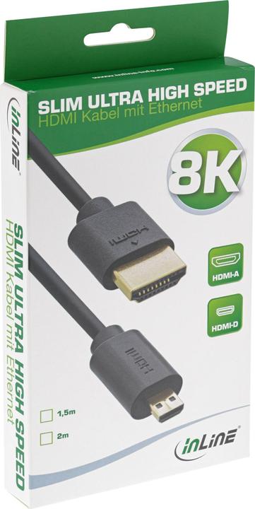 Produktbild InLine Slim Ultra High Speed HDMI Kabel (2 m, HDMI)