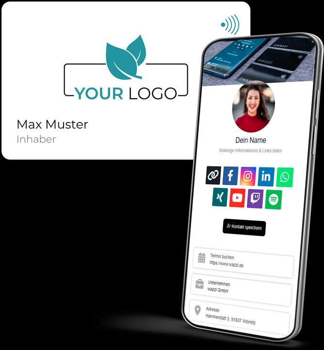 Actual product image wazzl Personalisable Smartcard - Digital Business Card NFC