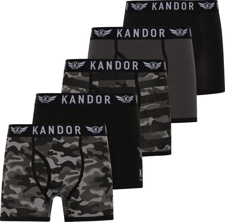 Actual product image Kandor Mens Camobee Bamboo Boxer Shorts (Pack of 5) (M)