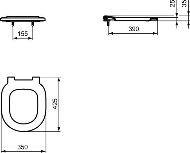 Image du produit Ideal Standard Anneau de siège de WC Connect Freedom avec charnière à tige E8218
