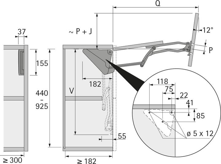 Image du produit Hettich Lift Advanced HF Hauteur de caisson 610-700 mm