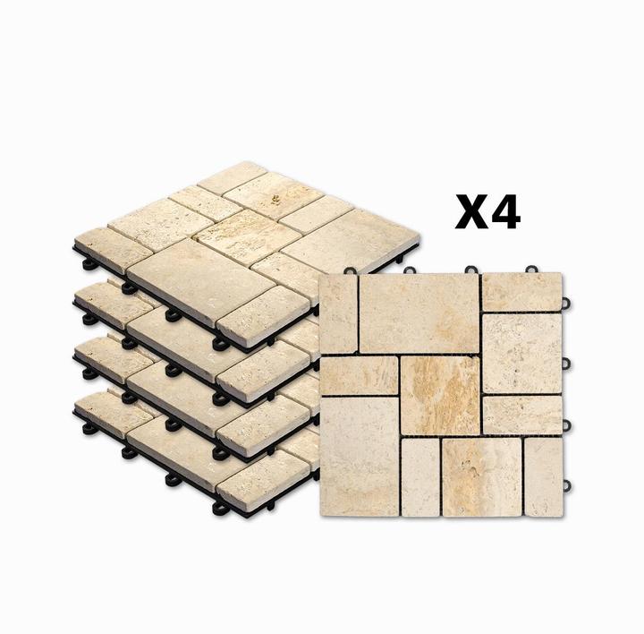 Actual product image Florco Balcony & Terrace Slabs Stone Traveltine Roma (4 x, 30 x 30 cm)