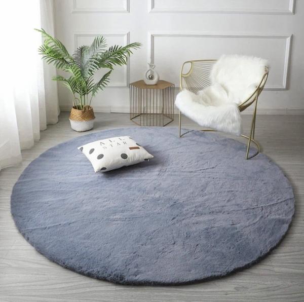 Productafbeelding Strado Rond tapijt Konijn 100x100 Zilver (lichtgrijs) universeel (Ø 100 cm)