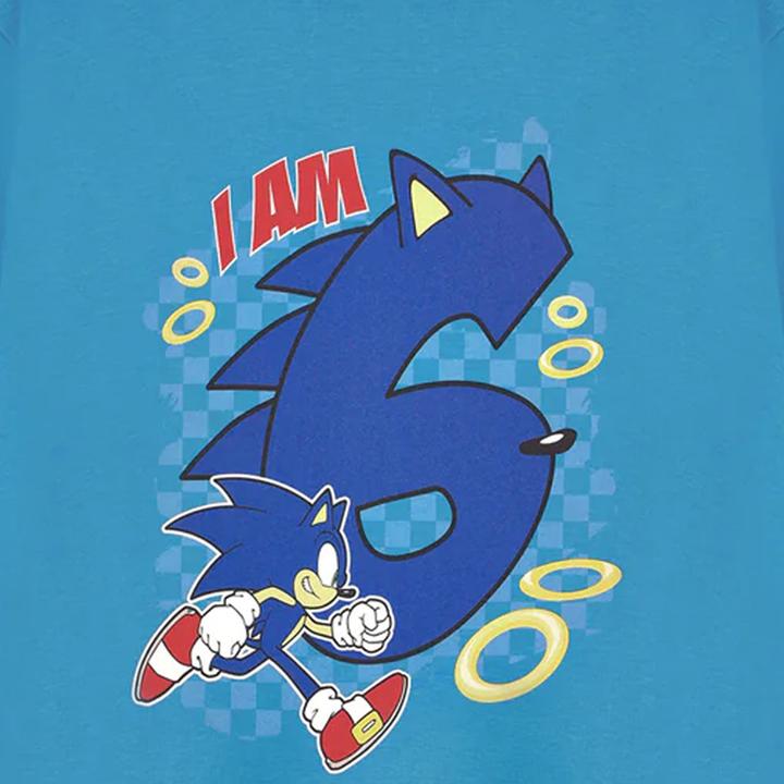 Produktbild Sonic The Hedgehog I Am 6 TShirt Jungen Geburtstag kurzärmlig (116)