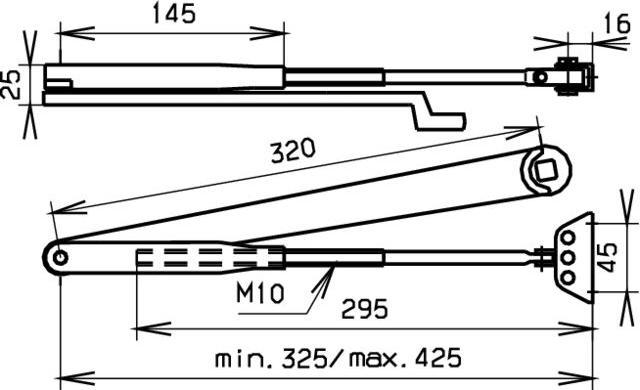 Actual product image Dormakaba Linkage extended on both sides (Room door, Entrance door, Wooden door, French window)