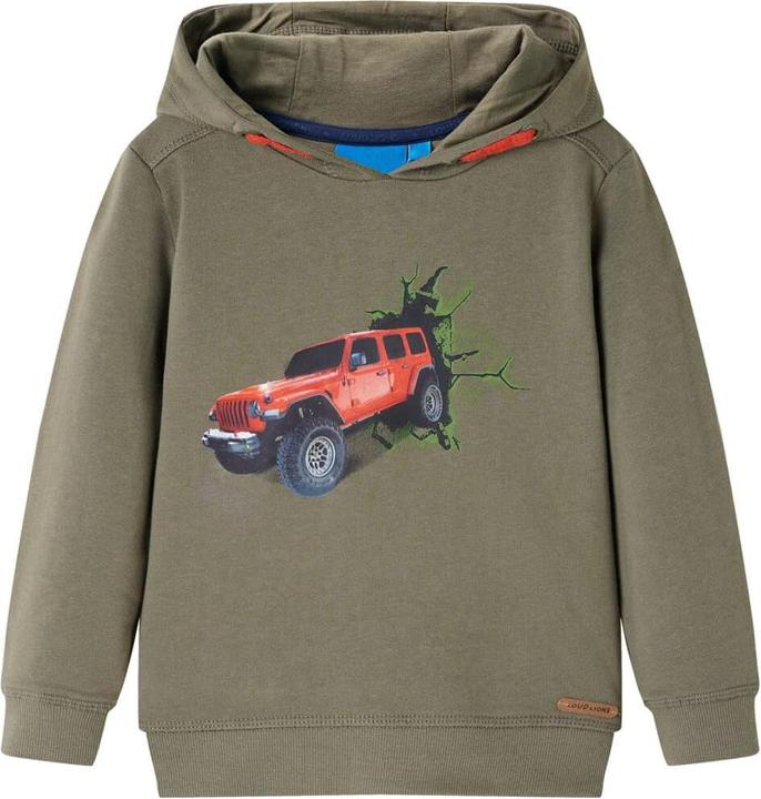 Actual product image VidaXL Children's hooded jumper khaki 92,Material: 92 % cotton. 8 (92)