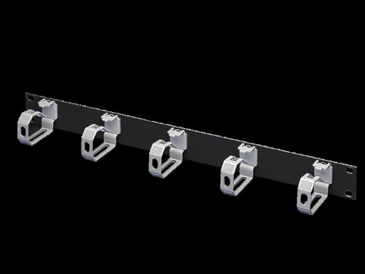 Actual product image Rittal cable management panel with vertical shunting rings, black ZWART RANGEERPANEEL 5 BEUGEL