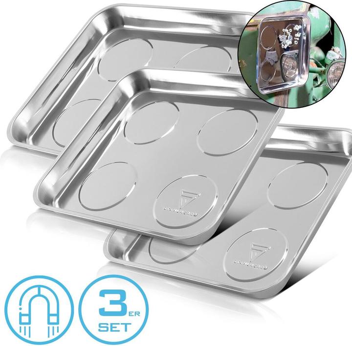 Actual product image Stahlwerk Magnetic tray MS-30 ST set of 3 270 x 292 x 30mm Magnetic disc adhesive tray (3 x)