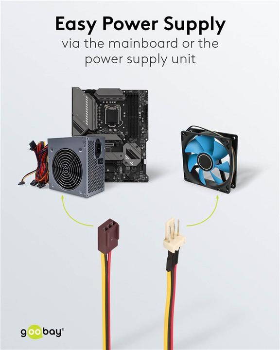 Actual product image Goobay extension cable for fan power supply (0.60 m, 3-pole)