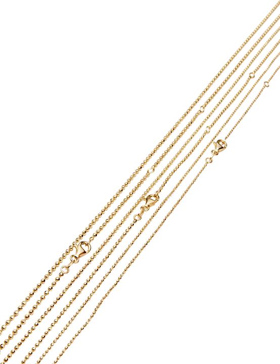 Immagine prodotto Leyda Taglio a palla della catena (placcato oro 750 / oro 18 K, Argento 925, 70 - 80 cm)