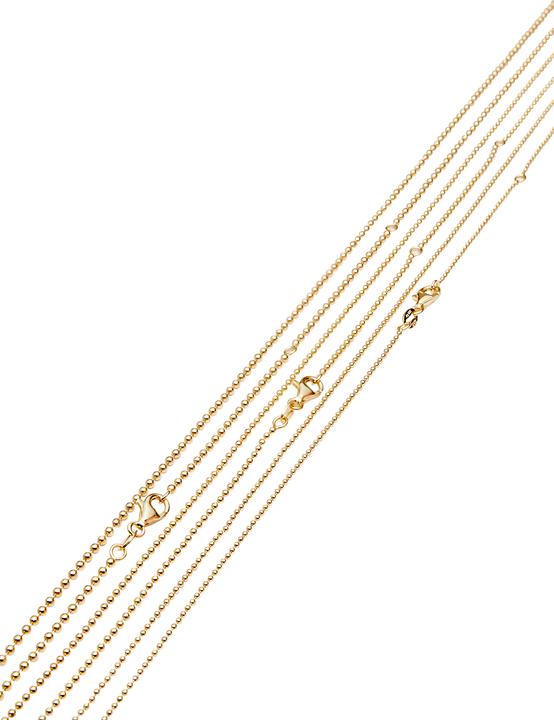 Immagine prodotto Leyda Palla a catena (placcato oro 750 / oro 18 K, Argento 925, 50 - 55 cm)