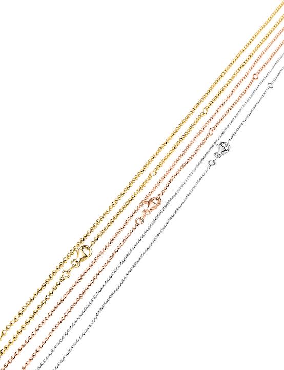 Immagine prodotto Leyda Taglio a palla della catena (placcato oro 750 / oro 18 K, Argento 925, 40 - 45 cm)
