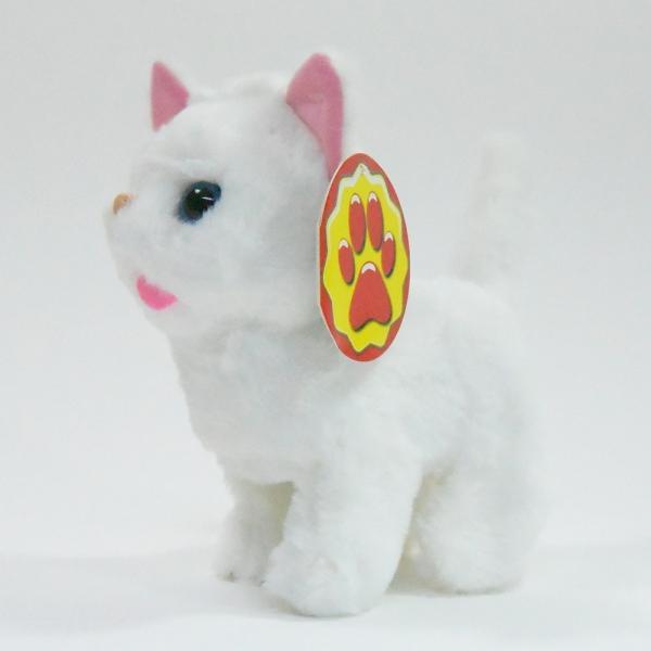 Image du produit Kögler Chat en peluche qui marche avec son, blanc, 17,5x9x17cm (17 cm)