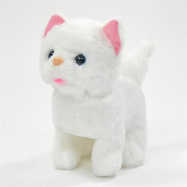 Image du produit Kögler Chat en peluche qui marche avec son, blanc, 17,5x9x17cm (17 cm)