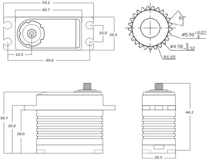 Actual product image Power HD Servo T70-BHV / 70kg / 0.12sec. / 7.4V Digital / Buggy 1:8