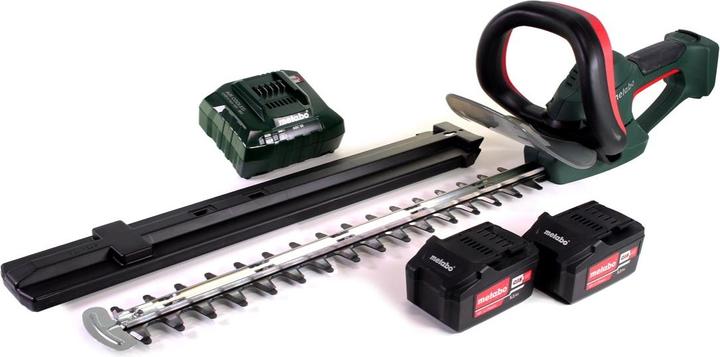 Produktbild Metabo AHS 18-55 V Akku Heckenschere 18V 53cm + 2x Akku 5,2Ah + Ladegerät (Akkuheckenschere)