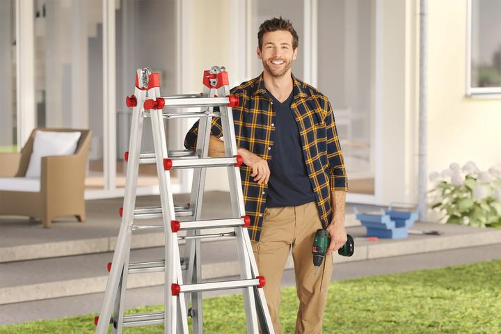 Actual product image Hailo Multi-function telescopic ladder (Stepladder, Telescopic ladder, Multi-purpose ladder, 24 cm)