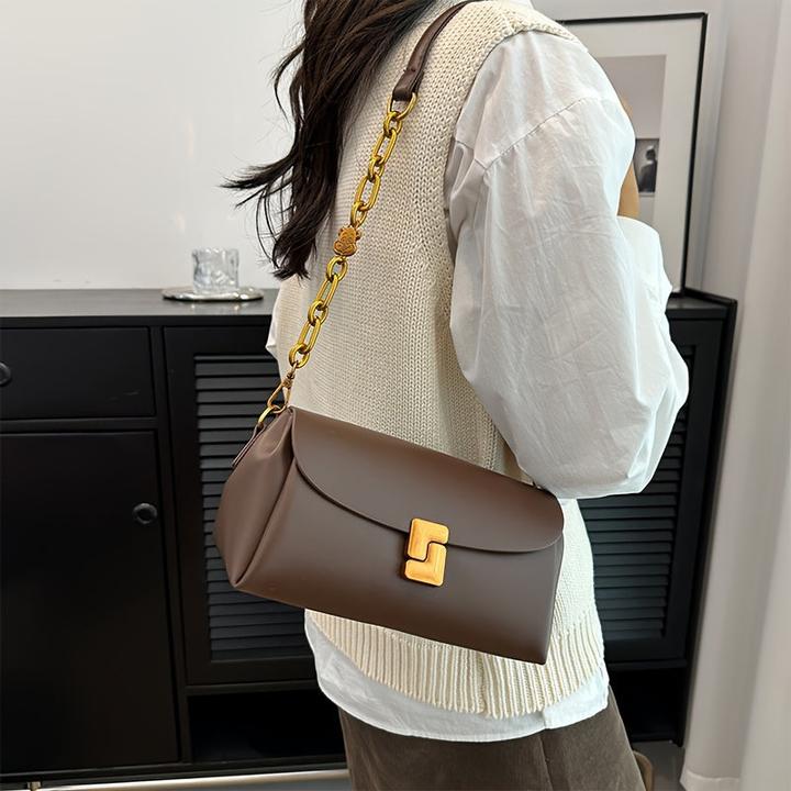 Produktbild Only-Bags.Store Elegante schwarze Kunstleder-Kreuztasche, einfarbig, verstellbarer Riemen, Reissverschluss