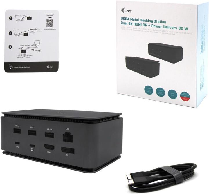 Actual product image i-tec Usb4dual4kdockpd (USB-C, 9 Ports)