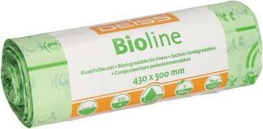 Actual product image Deiss Bin liners BIOLINE 43 x 50 cm (w x h) 20l ecovio natural 50 pcs./pack. (50 x, 20 l)