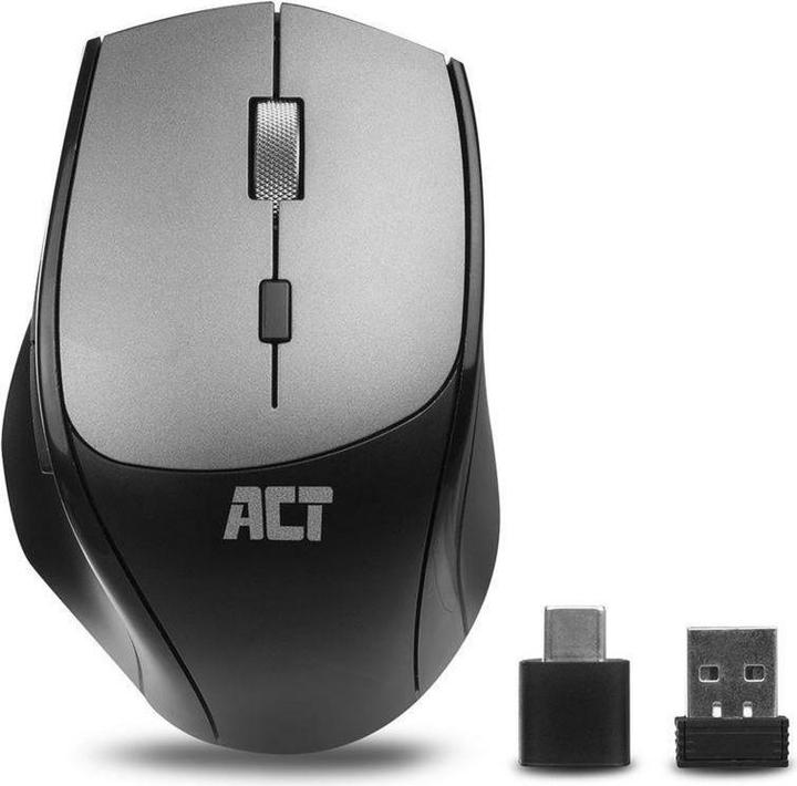 Image du produit Souris sans fil double-connexion, clic silencieux, 2400 ppp, noire (Sans fil)