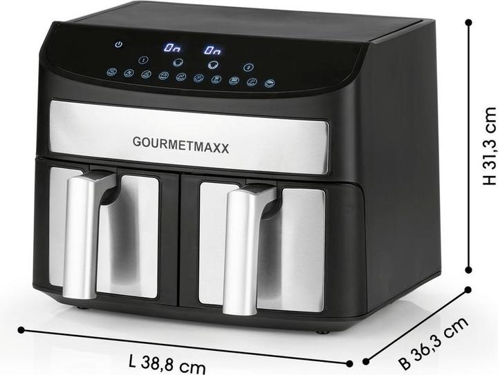 Actual product image Gourmetmaxx Hot air fryer, two-chamber