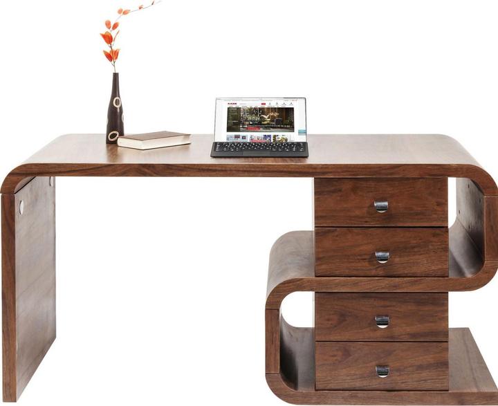 Actual product image Kare Design Desk Soft Snake Walnut 150x70cm (150 x 70 x 76 cm)