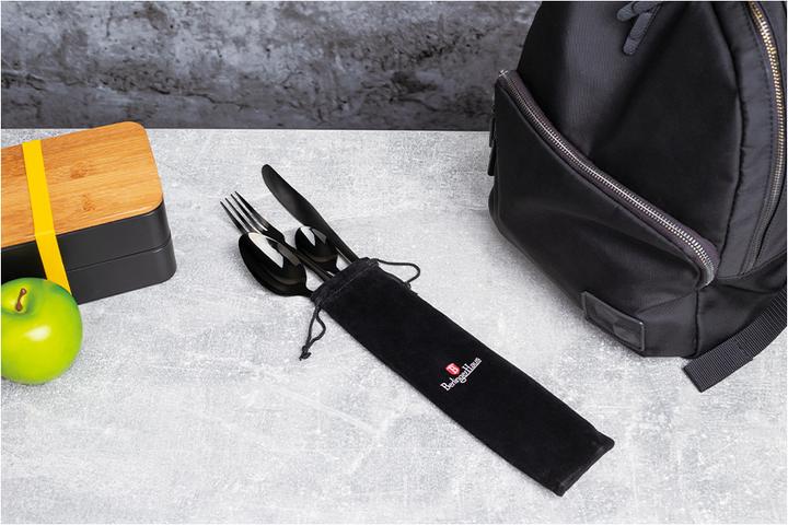 Immagine prodotto BerlingerHaus Set di posate 4 pezzi con borsa da viaggio nero (4 Pezzo/i, Set di posate)