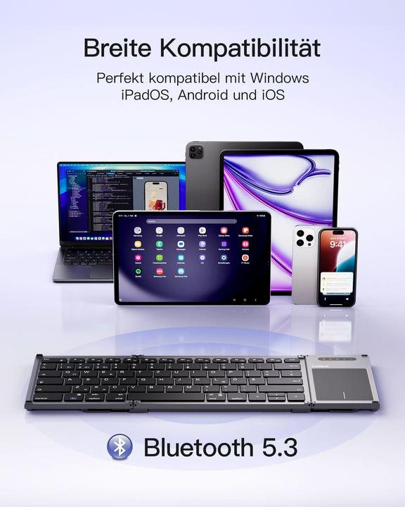 Actual product image Inateck Keyboard 06101 steel gray (KB06101 steel gray) (DE, Wireless)