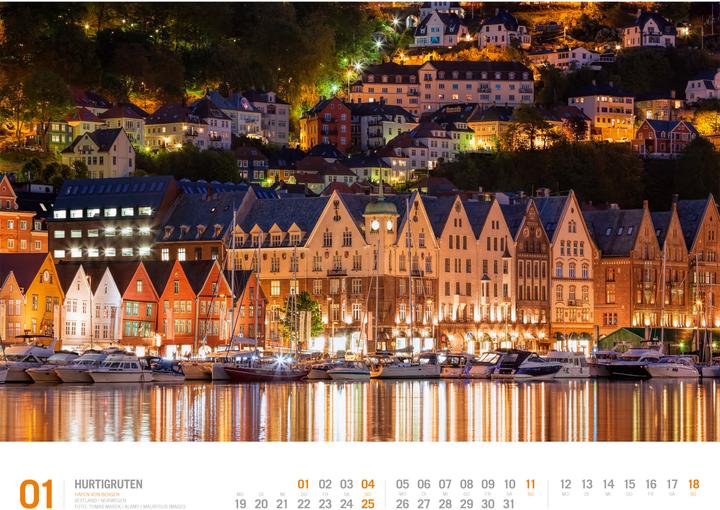 Produktbild Hurtigruten - Unterwegs zwischen Bergen und Kirkenes Kalender 2026 (54 x 42 cm, Harter Einband, Deutsch)