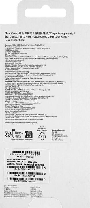Nährwerte und Zutaten Samsung Clear Case (Samsung Galaxy A15 5G)