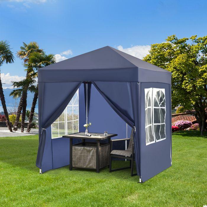 Produktbild Swisshandel24 Faltpavillon 2x2m 4 Seitenwände mit Fenster Tür mit Reissverschlus inkl. Heringe Abspannseile Metall (200 cm, 200 cm)