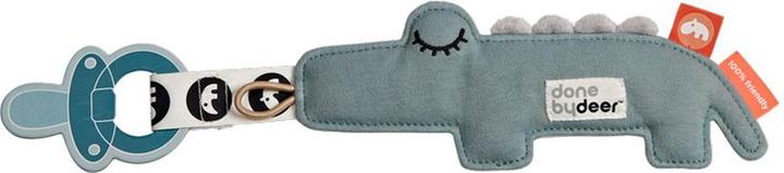 Actual product image Done by Deer Schnullerketten Mini-Kuscheltier mit Schnullerhalter - Croco - Blau (1 x)