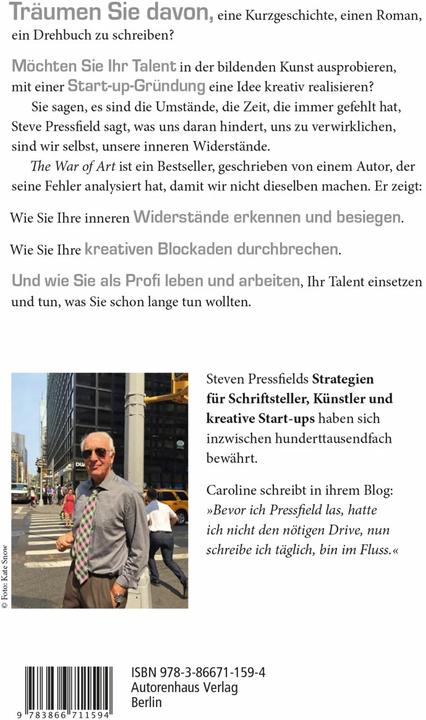 Produktbild The War of Art. So durchbrechen Sie innere Blockaden und gewinnen kreative Energie (Deutsch, Karin Dufner, Steven Pressfield, 2021)