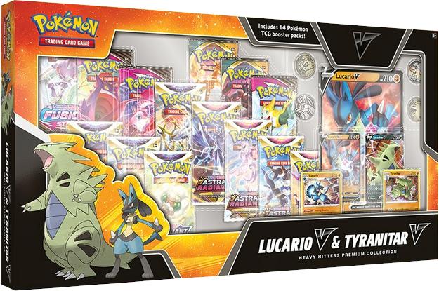 Image du produit Pokémon Lucario V & Tyranitar V Heavy Hitters Premium Collection Box (Anglais, Coffret & Collection)
