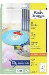 Image du produit Avery Dennison Etiquettes Zweckform L6043-25, CD/DVD, ClassicSize, blanches, paquet de 25