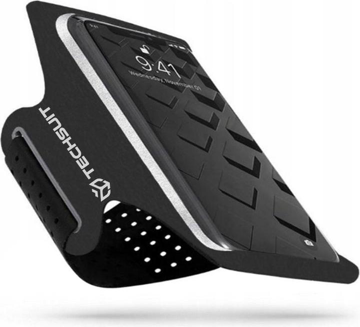 Techsuit - Sports Armband (TH10) - with Velcro, for Phones, max 6.5" - Black / Gray