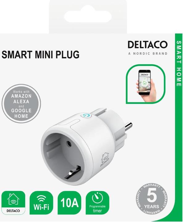 Productafbeelding Deltaco Mini Schuko Socket Adapter, wit