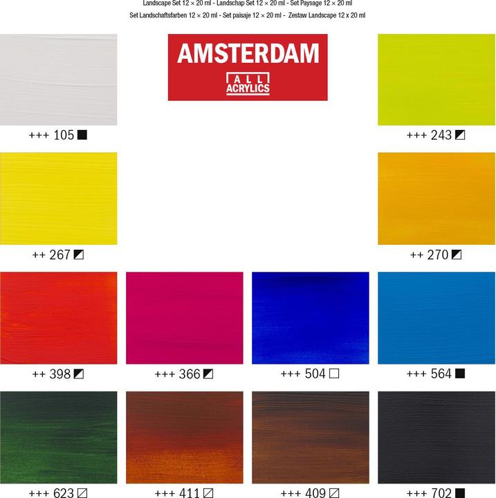 Productafbeelding Amsterdam Acrylverf Landschap 12 tubes à 20 ml (Veelkleurig, 20 ml)