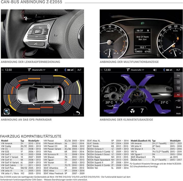 Actual product image Zenec Car radio for VW, Seat, Skoda