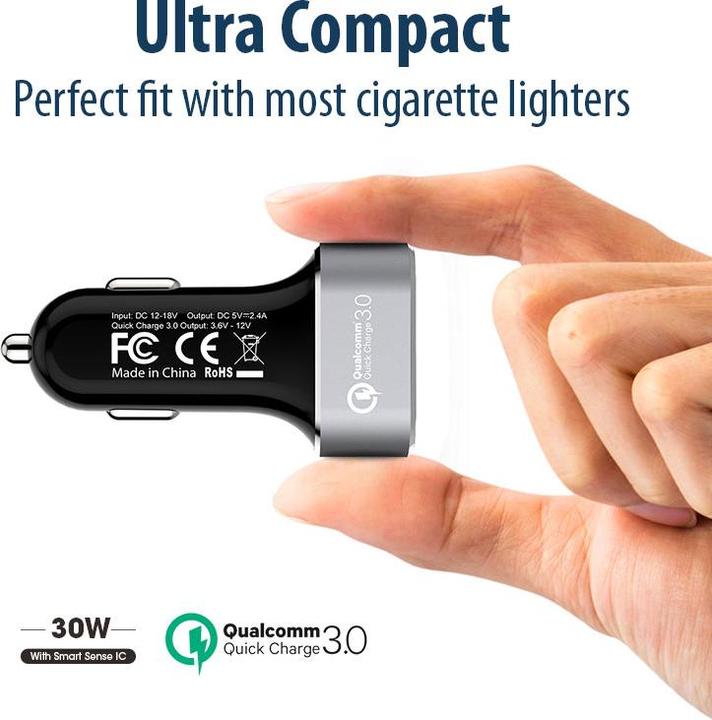 Produktbild Crong Stromversorgung įkroviklis 2x USB-A 3 A (CRG-PWRC-USB30-ALU)