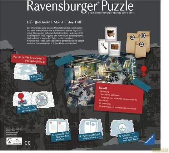 Actual product image Ravensburger Puzzle X Crime - The Gift of Murder - 408 Piece Puzzle Crime Game for 1-4 Players (408 pieces)