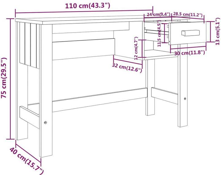 Actual product image VidaXL Patia (110 x 40 x 75 cm)