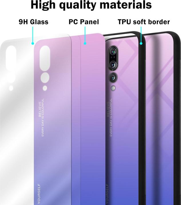 Produktbild Cadorabo TPU 2 Farben Glas Cover (Huawei P20 Pro, Huawei P20 Plus)