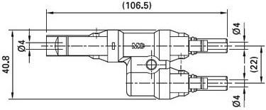 Actual product image Stäubli Branching socket - Y piece 2x F 1x M (Solar system mounting material)
