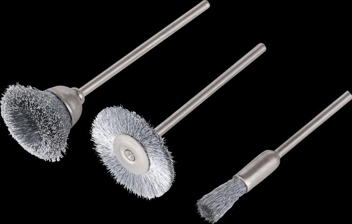 Actual product image wolfcraft wolfcraft 1 steel wire mini brush set 3 pcs.
