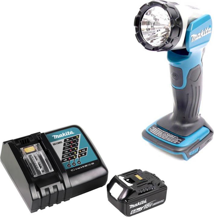 Produktbild Makita BML 802 RG1 Akku Lampe für 14,4 und 18V Akkus + 1x Akku 6,0 Ah + Ladegerät