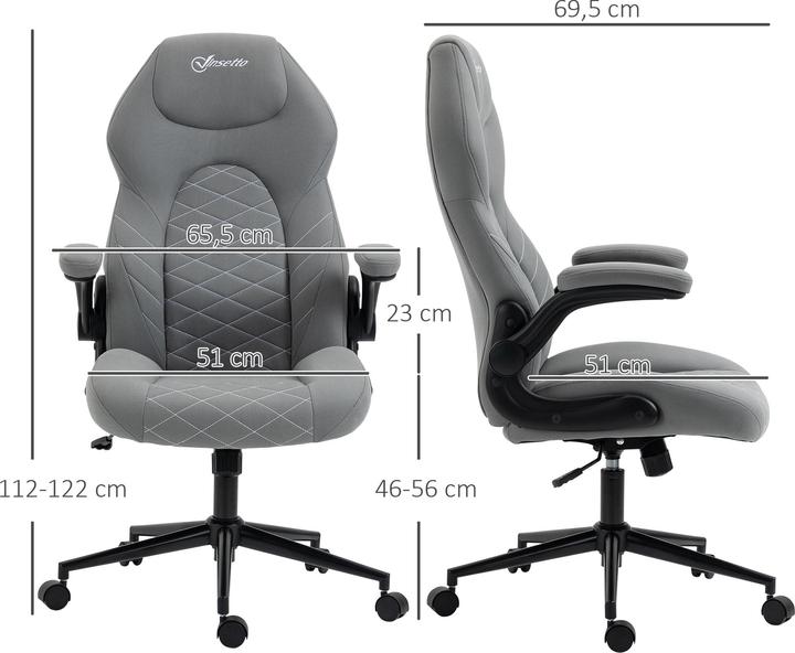 Image du produit Vinsetto Chaise de bureau avec appui-tête et accoudoirs