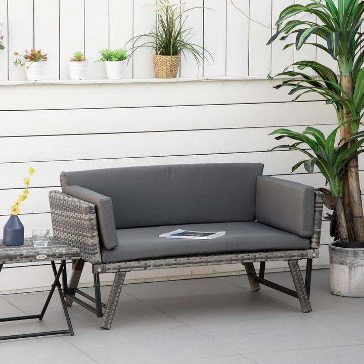 Actual product image Outsunny Garden Sofa with Folding Armrests